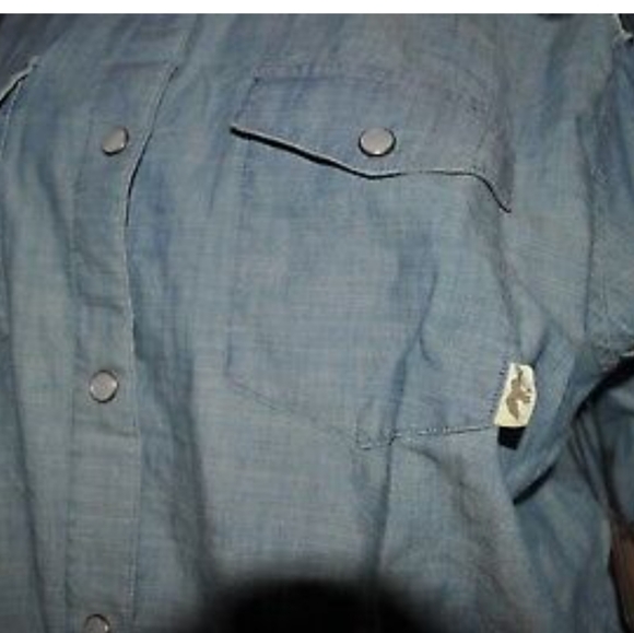 Women's Commander Life Snap Down Blue Denim Star Western Jean Shirt - Picture 10 of 16